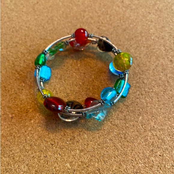 Silver & Multi Stone Wrap Bracelet - Picture 2 of 5